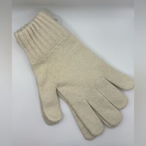 Gap Ivory Cashsoft Cotton Blend Knit Winter Gloves Women's Size L/XL New